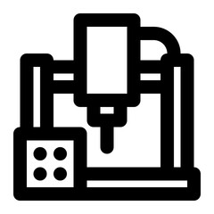 CNC, CNC Machine, Computer Numerical Control Outline Icon
