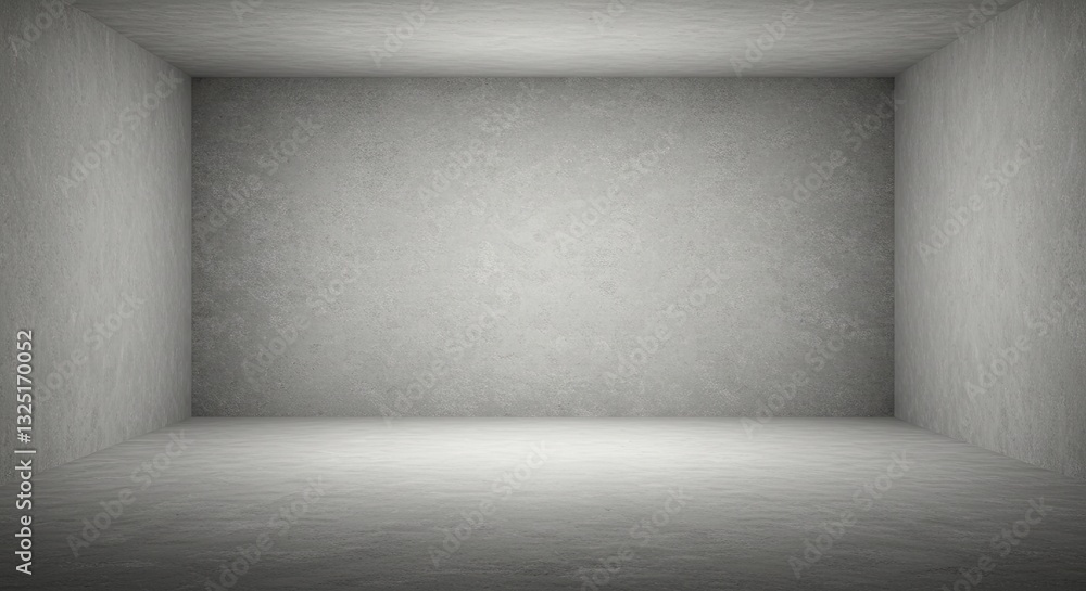 Poster minimalistic empty room with textured concrete walls and floor