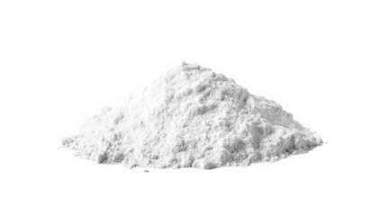 a mound of white powder on a plain background likely representing a common ingredient or substance used in various applications such as cooking or industrial purposes