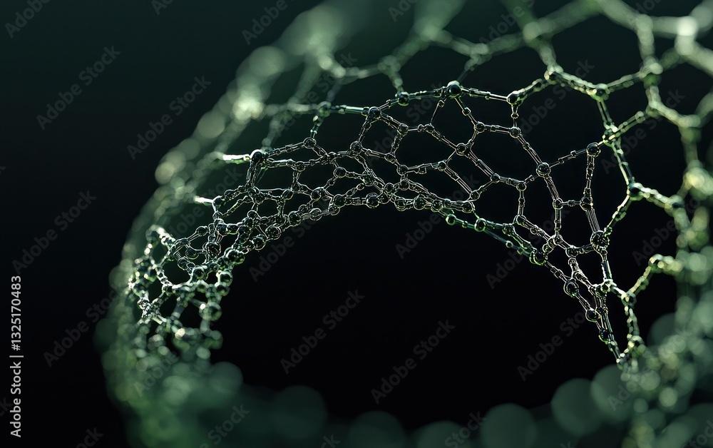 Aufkleber abstract digital art depicting a swirling, intricate network of interconnected nodes. the network is