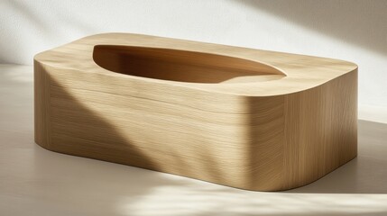 Modern minimalist wooden storage box.