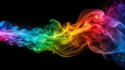 Obraz premium Colorful Smoke Wave, Abstract Smoke Background, Vibrant Smoke Design, Isolated Smoke Effect, Colored Smoke Photography