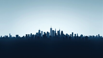 Obraz premium Silhouetted Cityscape at Dawn
