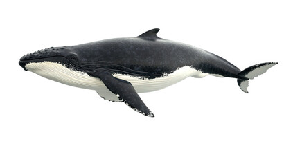 Fototapeta premium a 3d representation of a humpback whale swimming gracefully showcasing its distinctive features and size in a realistic manner