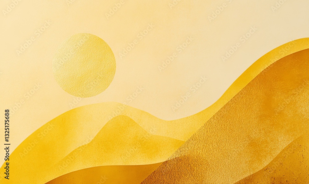 Poster yellow gradient shapes composition with subtle texture, geometric patterns, abstract designs