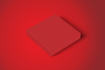 3D Illustration. Box mockup isolated. Top view