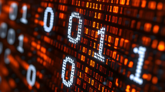 Abstract Binary Code Background - Powered by Adobe