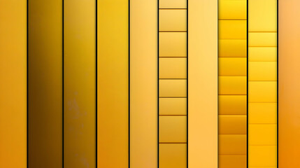 Vertical Abstract Composition Displaying Gold Yellow Toned Rectangular Panels in a Contemporary Design with Gradual Color Shifts and Geometric