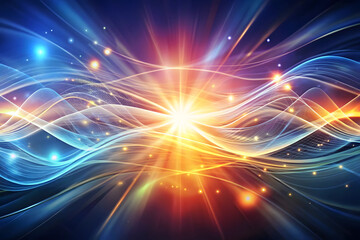 Fototapeta premium Fractal Burst of Colorful Light and Energy in a Starry Night
