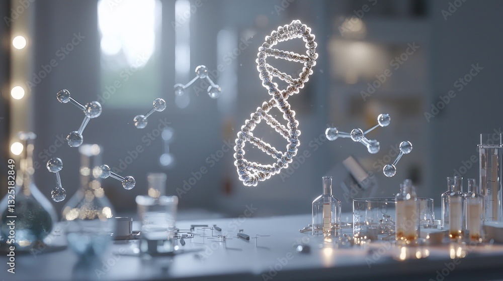 Poster dna double helix in a science lab.