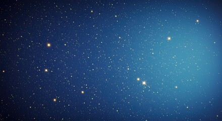 Starlit night sky with twinkling stars in deep blue universe