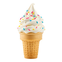 Delicious Vanilla Soft Serve Ice Cream with Colorful Sprinkles