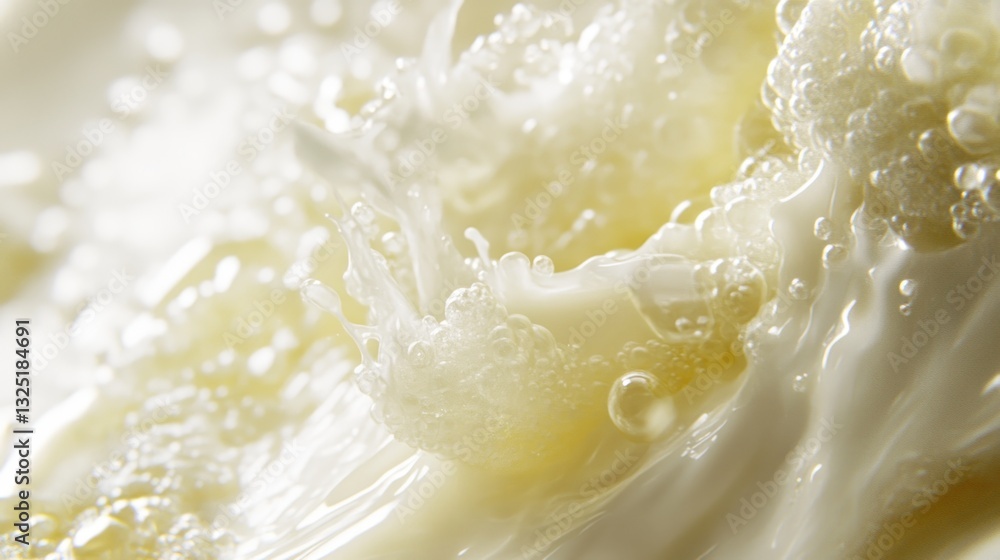 Poster dynamic depiction of a fluid with air bubbles creating a refreshing scene