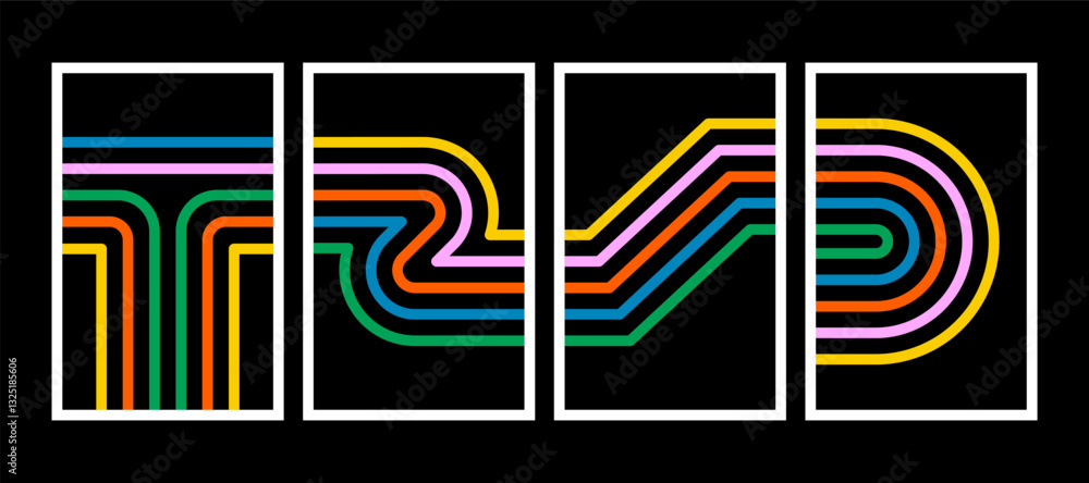 Poster groovy seamless patterns. set of vector backgrounds in trendy retro trippy style. 60s and 70s style.