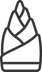 タケノコのアイコン（線画）のイラスト