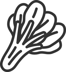 小松菜のアイコン（線画）のイラスト