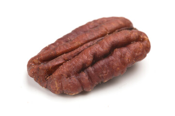 pecan nut on white background