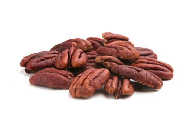 pecan nuts on white background