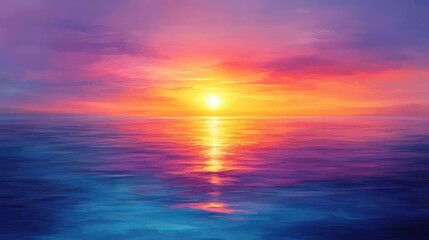 Fototapeta premium Colorful Sunset Over Calm Ocean
