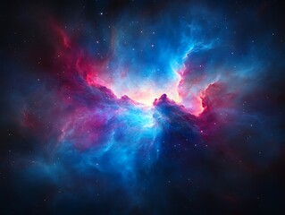 Fototapeta premium Cosmic nebula bursts of color, space background art