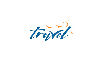 Simple Creative travel logo design template.