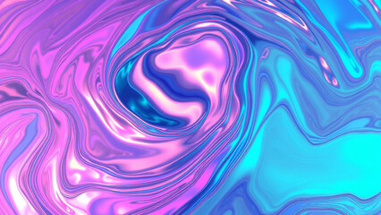Fototapeta premium Abstract fluid art with swirling pink, blue and turquoise colors.