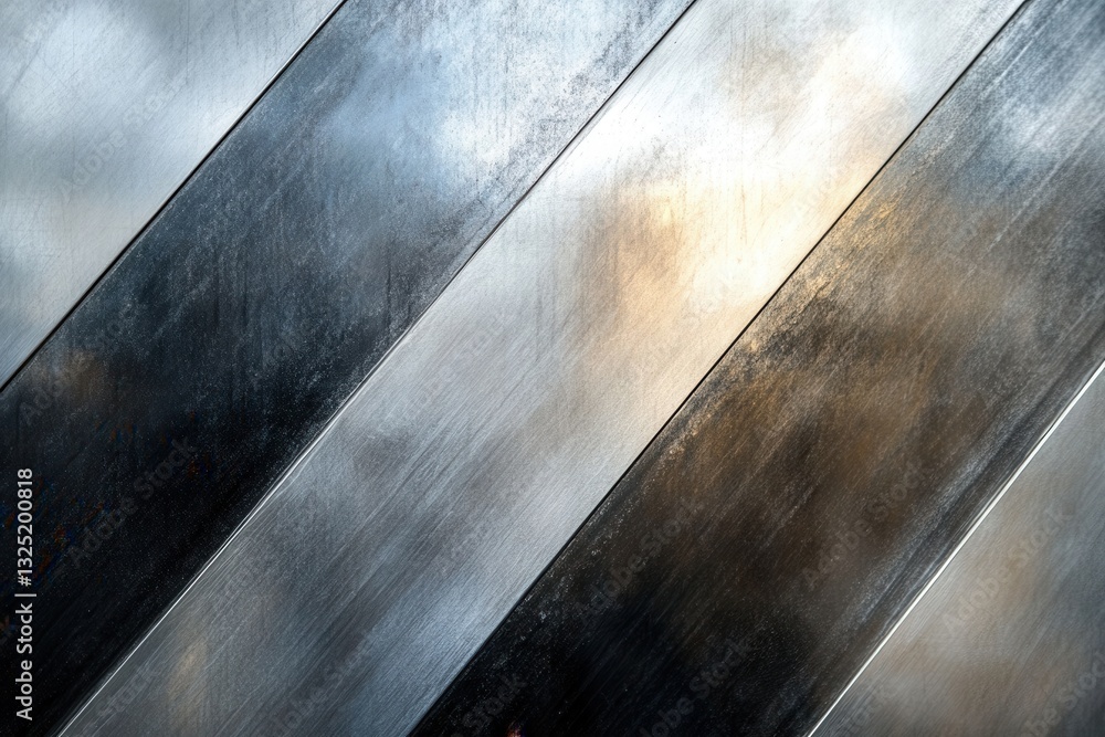 Fototapete dynamic metallic background with sleek diagonal lines in silver and black enhancing industrial aesth