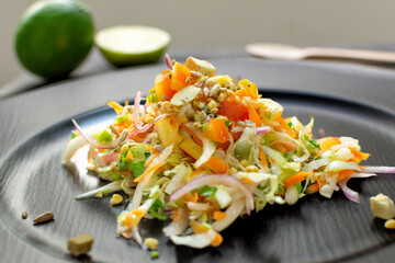 Colombian Salad with Fresh Vegetables and Mediterranean Topping