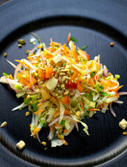 Colombian Salad with Fresh Vegetables and Mediterranean Topping