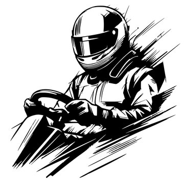 Go-kart racer silhouette