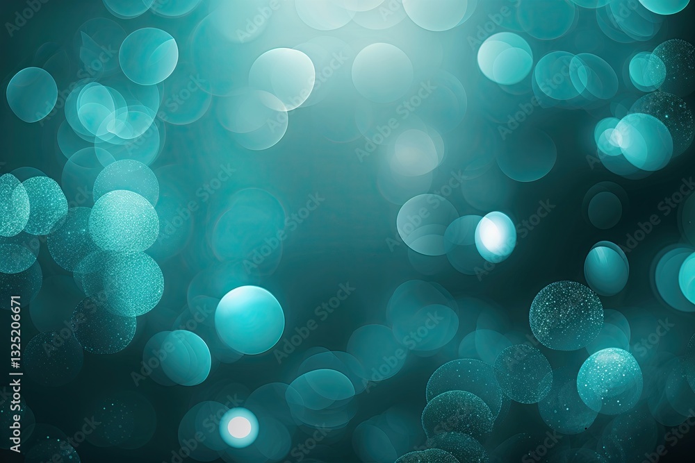 Poster elegant teal bokeh abstract background with harmonious glow and sophisticated tones
