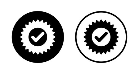 Approved icon logo design. Certified Medal Icon