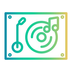 turntable Line Gradient Icon