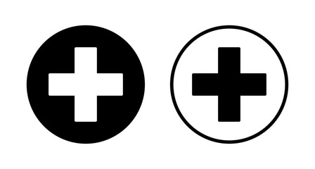 Plus icon logo design. Add plus sign and symbol