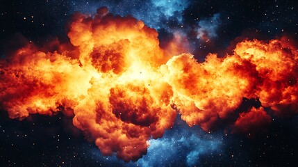 Abstract explosion with stars for digital graphics