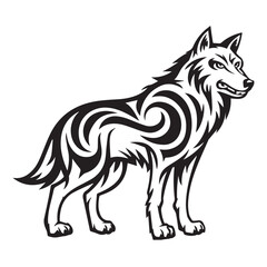 Obraz premium vector illustration of wolf
