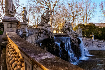 La fontana dei dodici mesi nel parco del Valentino. Torino, Italia