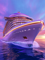 Luxurious cruise ship at sunset (5)