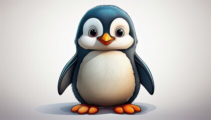 Fototapeta premium a cartoon penguin is standing on a white background generated using ai