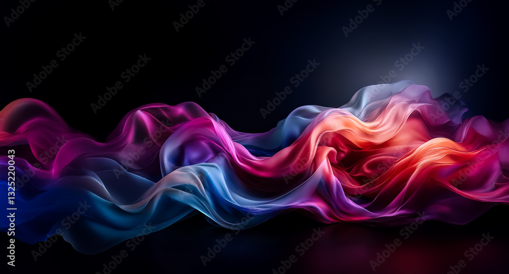 Aufkleber abstract waves of vibrant colors flow against a dark backdrop, creating a dynamic and mesmerizing ef