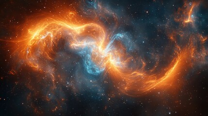 A canvas of swirling nebulae, where lines of code danced and data flowed, creating an abstract symphony of color and light, a glimpse into the unseen realm of digital innovation.