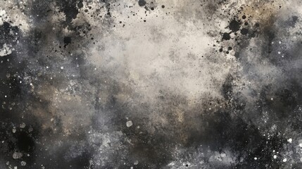 Dark Grey Abstract Texture Background With Beige And White Splatter Paint