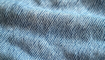 Close-Up View of Woven Denim Fabric with Distinctive Texture and Pattern for Textile and Fashion Industry Use in Design Projects
