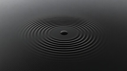 Drop creates ripples in calm water, effect, abstract pattern
