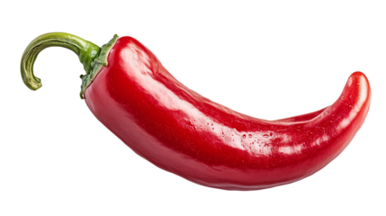 Red chili pepper cut out. Isolated on a transparent background.