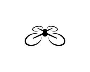 Drone icon, Flying drone icon with perspective, flat style drone icon template vector illustration.