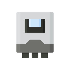 solar inverter flat icon illustration