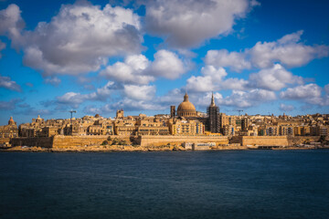 Valletta, Malta: skyline from Marsans Harbour. June 2023
