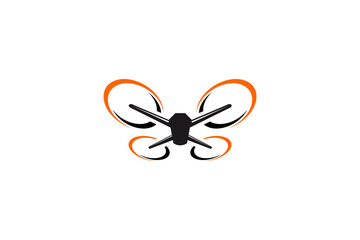 Drone icon, Flying drone icon with perspective, flat style drone icon template vector illustration.