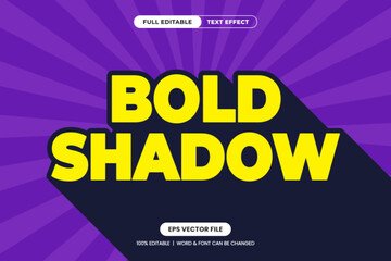 Stylish bold long shadow editable text effect, font graphic style. Perfect for headlines, banners, and posters.